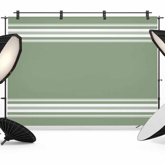 Sage Dark Backdrop for Photography, Green White Striped Photo Backdrop Portrait Background Party Banner Photo Backgrounds for Studio Booth Props, 7x5ft