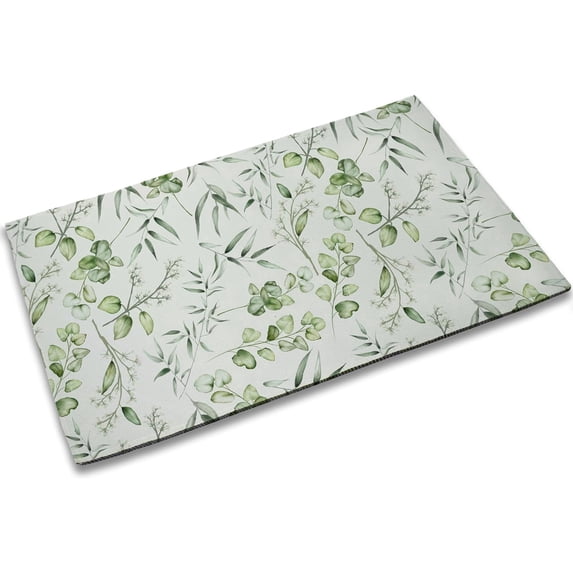 Sage Door Mat,Eucalyptus Leaves Spring Decor Welcome Entrance Doormat,Non-Slip Carpet Rugs Floor Mat Decorative for Home/Bathroom/Kitchen/Indoor 17"x30"
