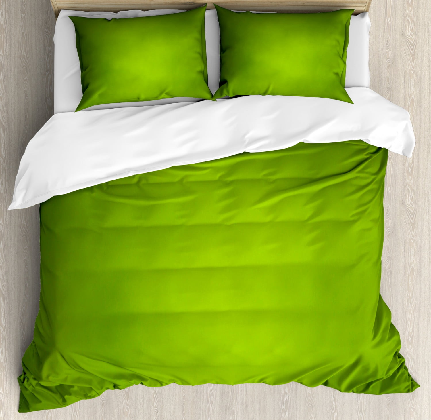 Sage Green Microfiber Queen Duvet Cover Set with Pillow Shams