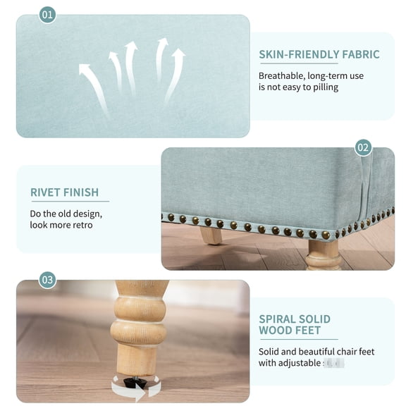 Sage Fabric Club Chair - Durable Foam Filling - Living Room - Simple Assembly Process
