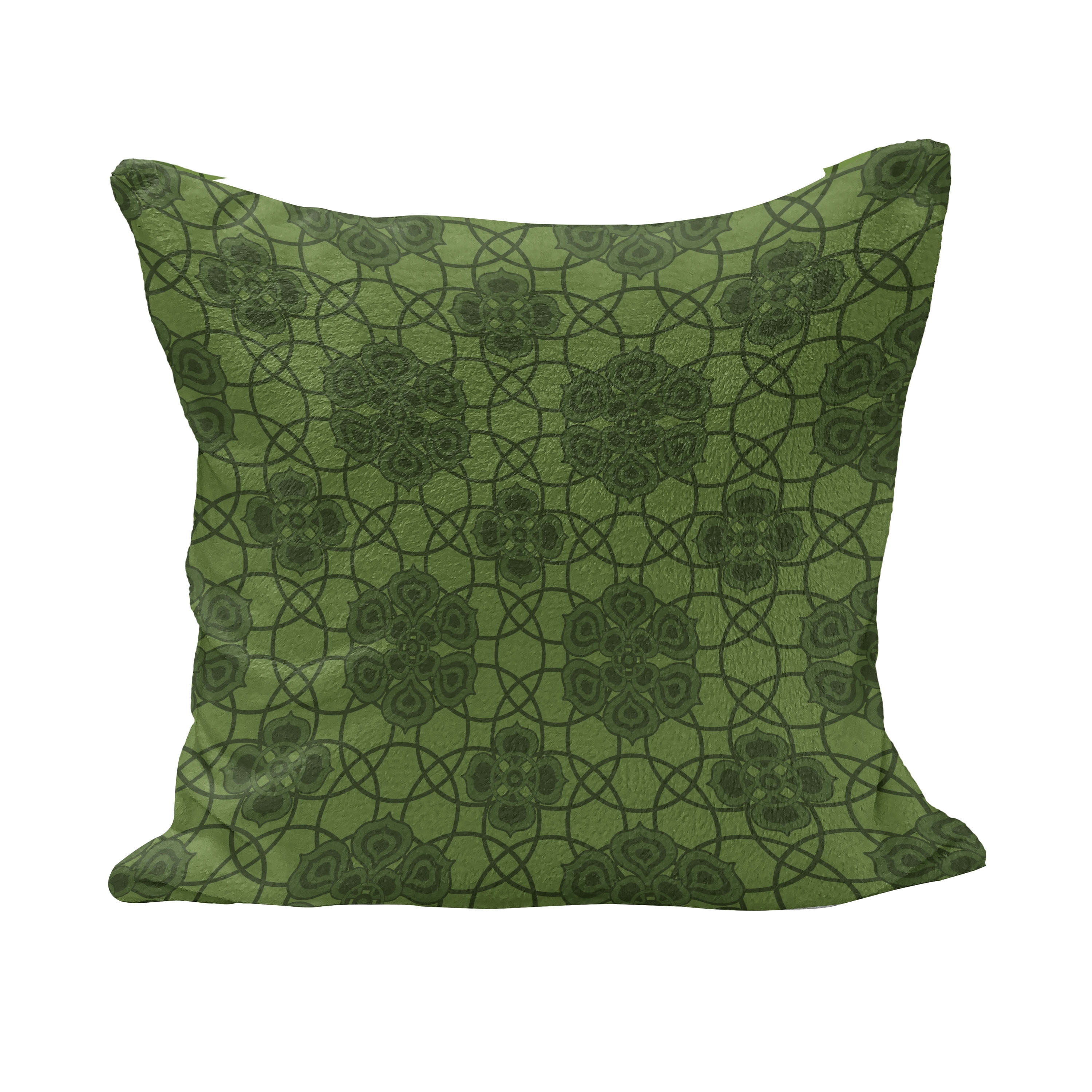 Sage Fluffy Throw Pillow Cushion Cover Old Fashioned Pattern with