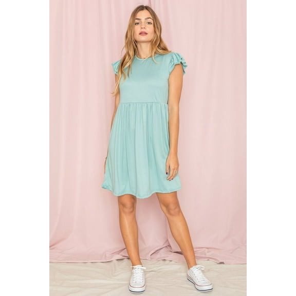 Sage Flutter Sleeve Midi Dress_Plus