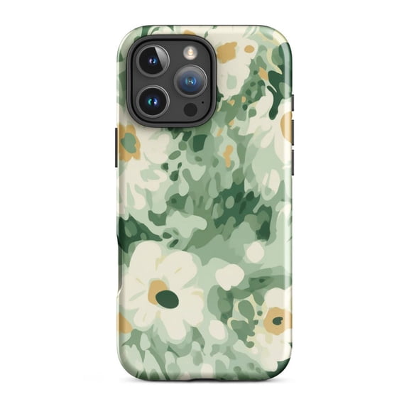Sage Garden Soft Green Floral Case for iPhone 11 12 13 14 15 16 17 Pro Max Plus
