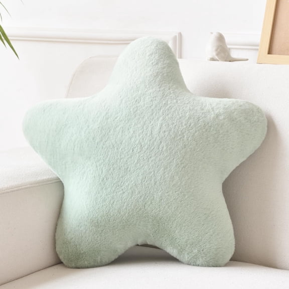 Sage Green 19.6" x 19.6" Star Shaped Plush Decorative Throw Pillow