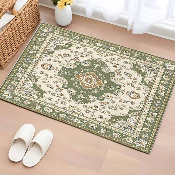 Sage Green 2'x3' Rug, Southwest Tribal Antique Boho-Chic Farmhouse Non-Slip Soft Doormat Area Rugs for Entrance Bathroom Bedsides, Front Doormat Carpet for Kitchen Bedroom, Entryway Floor Mat
