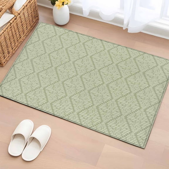 Sage Green 2'x3' Washable Rug, Modern Abstract Art Farmhouse Non-Slip Soft Doormat Area Rugs for Entrance Bathroom Bedsides, Front Doormat Carpet for Kitchen Bedroom, Entryway Floor Mat
