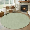thumbnail image 1 of Sage Green 5ft Round Rug, Farmhouse Burlap Solid Green Color Modern Linen Texture Non-Skid Rubber Backing Large Area Rugs - Living Room Bedroom Home Office, Indoor Floor Mat Carpets Washable Rug, 1 of 9
