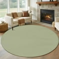 thumbnail image 1 of Sage Green 8ft Round Rug, Farmhouse Solid Green Color Modern Art Non-Skid Rubber Backing Large Area Rugs - Living Room Bedroom Home Office, Indoor Floor Mat Carpets Washable Rug, 1 of 9