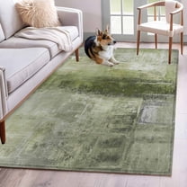 Sage Green Abstract Area Rugs 3x5 ft Vintage Graffiti Mottled Texture Washable Rug Non Slip Indoor Carpet Absorbent Floor Mat for Living Room Bedroom Dining Room