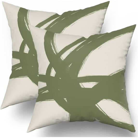 Sage Green Abstract Art Line Pillow Covers 20x20 Set of 2 Modern Print Decorative Pillowcases Farmhouse Throw Cushion Case Decor for Couch Sofa Bed