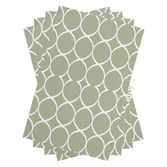 Sage Green Abstract Kitchen Towels Set of 4, Water Absorbent Dish Towel, Modern White Geometric Twisted Art Decorative Hand Towels - Quick Drying Cloth for Cooking Baking, 18x28 Inch