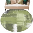 thumbnail image 1 of Sage Green Abstract Large Area Rugs for Bedroom Living Room, Soft Non Slip Carpet Bedside Rug, Modern Mottled Art Oil Painting Round Floor Cover Kitchen Accent Rug 7' for Dining Room/Office, 1 of 9