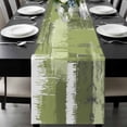 thumbnail image 1 of Sage Green Abstract Table Runner 70 Inches Long, Modern Mottled Art Oil Painting Kitchen Coffee Dining Table Decoration for Home Party Birthday Wedding Home Decor 13x70 Inches, 1 of 8