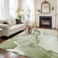 thumbnail image 1 of Sage Green Abstract Washable Area Rug 5x7 Silver Marble Ripples Clouds Luxury Low-Profile Large Area Rugs with Non Slip Backing Indoor Floor Carpet for Entrance Living Room Bedroom Home Office, 1 of 9