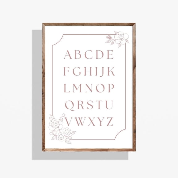 Sage Green Alphabet Vintage ABC Unframed Paper Print