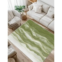 Sage Green Area Rug for Bedroom 5x7 Ft Gradient Ripple Abstract Super Soft fuzzy Throw Rug Non-Slip Fluffy Plush Indoor Floor Carpet for Living Room Nursery Home Decor