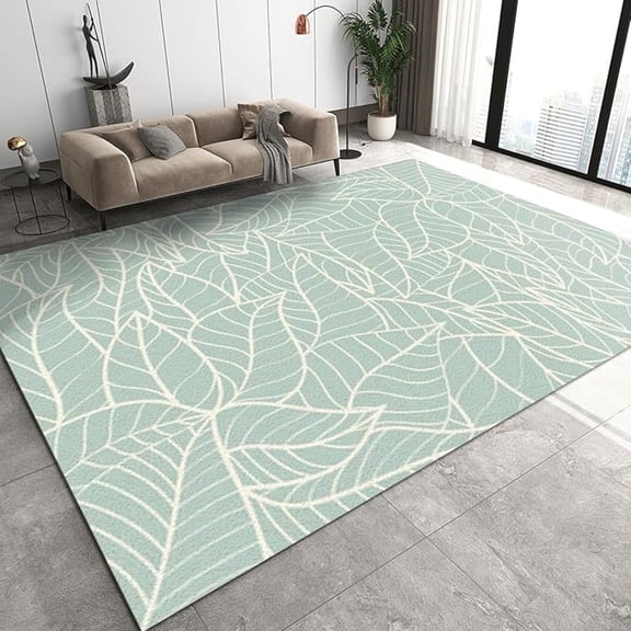 Sage Green Area Rugs For Bedroom, Simple Striped Plant Leaves Kids Room Rug Soft Fuzzy Washable For Living Room Game Room Coffee Table 1x2ft