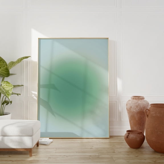 Sage Green Aura Gradient Spiritual Wall Art, Unframed Paper Print Size 8x12