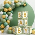 thumbnail image 1 of Sage Green Baby Shower Decorations, B - A - B - Y Balloon Boxes, 1 of 8