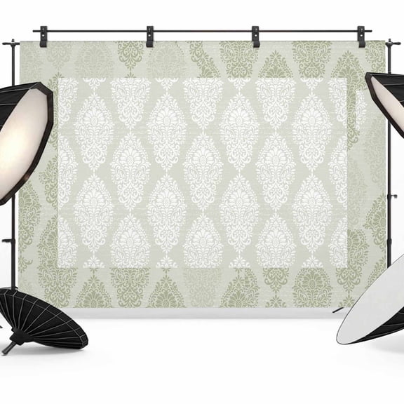 Sage Green Backdrop for Photography, Fabric Photo Background Backdrop, Vintage Elegant Abstract Art Photo Booth Background for Portrait Photoshoot Video Wedding Studio Decoration Banner 7x5ft