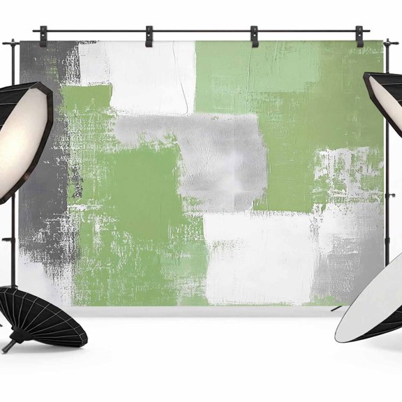 Sage Green Backdrop for Photography, Gray Graffiti Color Blocks Abstract Art Geometric Photo Backdrop Portrait Background Party Banner Photo Backgrounds for Studio Booth Props, 8x6ft