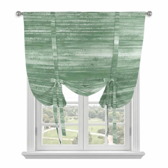 Sage Green Balloon Curtains for Windows, Bedroom Curtains 54 Inch Length, Vintage Modern Abstract Art Ombre Tie Up Curtains Panels Thermal Insulated Bathroom Curtains Window 42"x54"