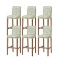 thumbnail image 1 of Sage Green Bar Stool Covers Set of 6, Boho Retro Decorative Abstract Floral Ethnic Stretch Washable Bar Chair Covers with Backs, Removable Pub Counter Height Chair Cover for Kitchen Dining Room Cafe, 1 of 7