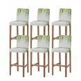 thumbnail image 1 of Sage Green Bar Stool Covers Set of 6, Summer Botanical Leaves Watercolor Stretch Washable Bar Chair Covers with Backs, Removable Pub Counter Height Chair Cover for Kitchen Dining Room Cafe, 1 of 7