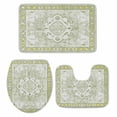 thumbnail image 1 of Sage Green Bath Mat 3 Piece Bathroom Rug Set, Boho Retro Decorative Abstract Floral Ethnic Non Slip Bath Rug Contour Mat and Toilet Lid Cover, Absorbent Shower Mats Soft Bath Rugs and Mats Sets, 1 of 8