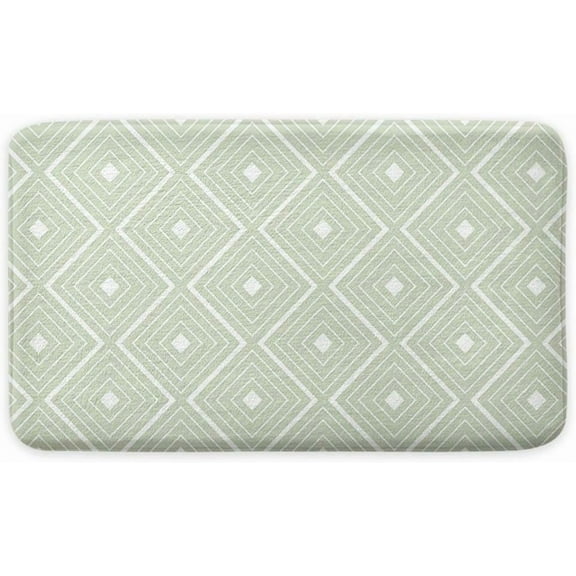 Sage Green Bath Mat, Geometric Bath Rug, Boho Non Slip Bathroom Rug, Bathroom Decor 16"x24"