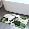 thumbnail image 1 of Sage Green Bath Rugs for Bathroom, Abstract Boho Green Gold Leaves Minimalist Bathroom Rug Bath Mat Set Floor Mats, Tropical Plant Floral Mid Century Doormat, 1 of 4