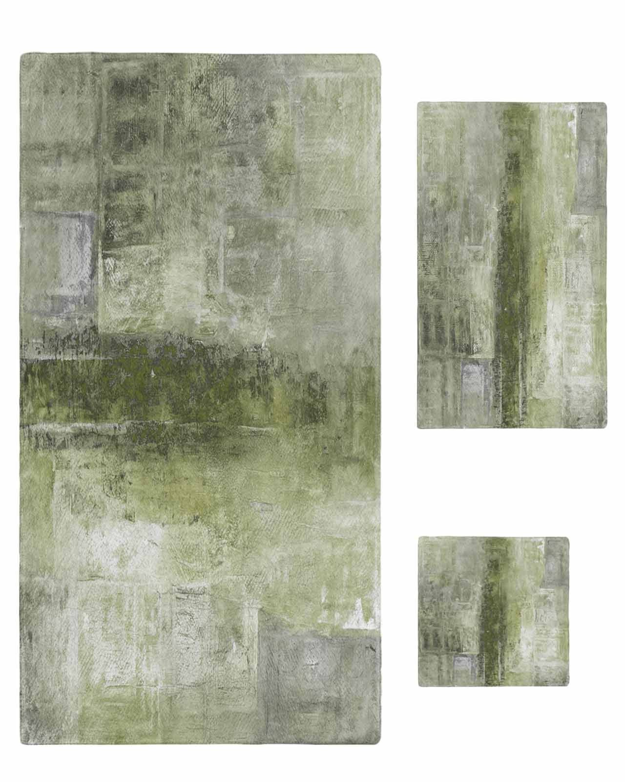 Sage Green Bath Towels for Bathroom Set,Luxury Microfiber Towels Gifts for Women,Beach Kitchen Hand Hair Face Towel and Dish Washcloth,Retro Oil Painting Modern Abstract Art Aesthetics Towels+Set