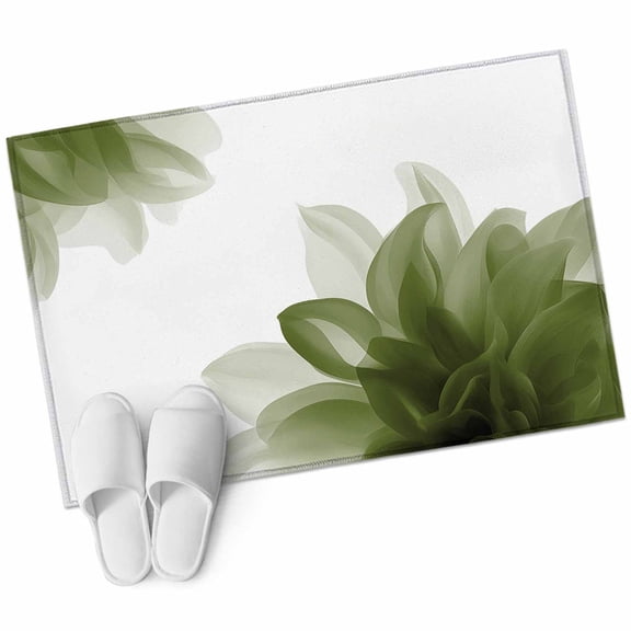Sage Green Bathroom Mat 2x3 FT,Non Slip Small Kitchen Mat,Boho Modern Floral Abstract Ombre Leaf White Washable Soft Backed Front Door Throw Rug Non-Shedding Indoor Outdoor Doormat for Entryway Sink