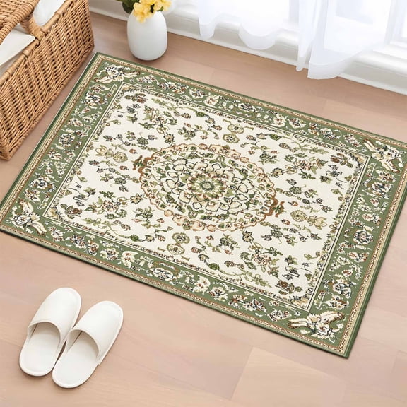 Sage Green Bathroom Mats 2x3 FT,Non Slip Small Kitchen Mat,Southwest Tribal Antique Boho-Chic Heritage Washable Soft Backed Front Door Throw Rugs Non-Shedding Indoor Outdoor Doormat for Entryway Sink