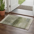 thumbnail image 1 of Sage Green Bathroom Rug 2'x3',Retro Oil Painting Modern Abstract Art Aesthetics Low Profile Front Entryway Rug with Tassels,Woven Cotton Washable Kitchen Mat Carpet for Foyer Bedroom Back Door Decor, 1 of 9