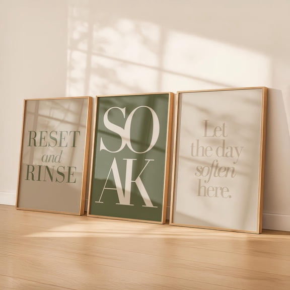 Sage Green Bathroom Wall Art Reand Rinse Decor Soak Bath Trio Spa Wall Art Set 3 Stretched Canvas 16x24