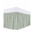 thumbnail image 1 of Sage Green Bed Skirt Buffalo Plaid Bed Skirts King Size 16 Inch Drop, Wrap Around Dust Ruffle&nbsp;Bedskirt with Adjustable Elastic Belt for Queen Size Beds, 1 of 7