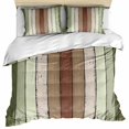 thumbnail image 1 of Sage Green Bedding 3 Piece Duvet Cover Set Full Size, Farmhouse Wood Grain Vintage Brown Striped Soft Microfiber Comforter Cover with Zipper Closure & Pillowcases, Wrinkle & FadeResistant Quilt Cover, 1 of 9