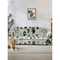 thumbnail image 1 of Sage Green Beige Farmhouse Sofa Cover Blanket Couch Covers for Armchair Cushion,Couch Sofa Silpcover with Tassel,Living Room Bedroom Throw Towel Blanket Covers Black Dog Paw Vintage Wooden M 71"x102", 1 of 9