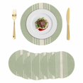 thumbnail image 1 of Sage Green Beige Striped Round 13 Inch Placemats Set of 6, Modern Farmhouse Retro Lines HeatResistant Non Slip Place Mats for Dining Table, Wipeable Braided Kitchen Table Mats for Housewarming, 1 of 9