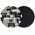 thumbnail image 1 of Sage Green Black Geometric Coasters Set of 2, Absorbent Coasters for Drinks, Modern Abstract Art Block Coaster for Desk Coffee Table Protection, Home Decor House Warming Gifts 4", 1 of 8