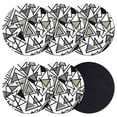 thumbnail image 1 of Sage Green Black Geometric Coasters Set of 6, Absorbent Coasters for Drinks, Abstract Art Modern Line Coaster for Desk Coffee Table Protection, Home Decor House Warming Gifts 4", 1 of 8