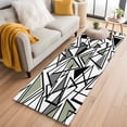 thumbnail image 1 of Sage Green Black Geometric Kitchen Runner Rug 2x6 Washable Runners for Hallway Non Slip Abstract Art Modern Line Large Area Rug Indoor Floor Carpet for Bathroom Laundry Entryway Bedroom Living Room, 1 of 8