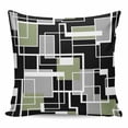thumbnail image 1 of Sage Green Black Geometric Pillow Covers 24x24 Inch Decorative Throw Pillow Cover, Modern Abstract Art Block Sofa Pillowcases Accent Cushion Case Home Decor Bedroom Living Room, 1 of 6