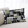 thumbnail image 1 of Sage Green Black Geometric Throw Pillow Covers, Modern Abstract Art Block Soft Breathable Pillow Cases with Invisible Zipper for Sleeping, Small Pillowcases for Couch Bed Sofa Chair 16x24 Inches, 1 of 9