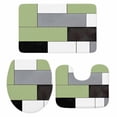 thumbnail image 1 of Sage Green Black Grey Bath Mat 3 Piece Bathroom Rug Set, Modern Irregular Geometric Abstract Non Slip Bath Rug Contour Mat and Toilet Lid Cover, Absorbent Shower Mats Soft Bath Rugs and Mats Sets, 1 of 8
