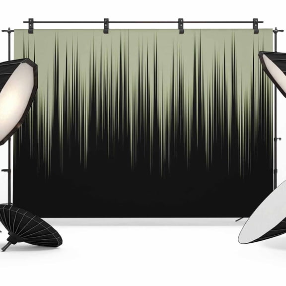 Sage Green Black Ombre Backdrop for Photography,Fabric Photo Background Backdrop,Modern Abstract Striped Gradient Photo Booth Background for Portrait Photoshoot Video Wedding Studio Banner 7x5ft