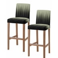 thumbnail image 1 of Sage Green Black Ombre Bar Stool Covers Set of 2, Modern Abstract Striped Gradient Stretch Washable Bar Chair Covers with Backs, Removable Pub Counter Height Chair Cover for Kitchen Dining Room Cafe, 1 of 7