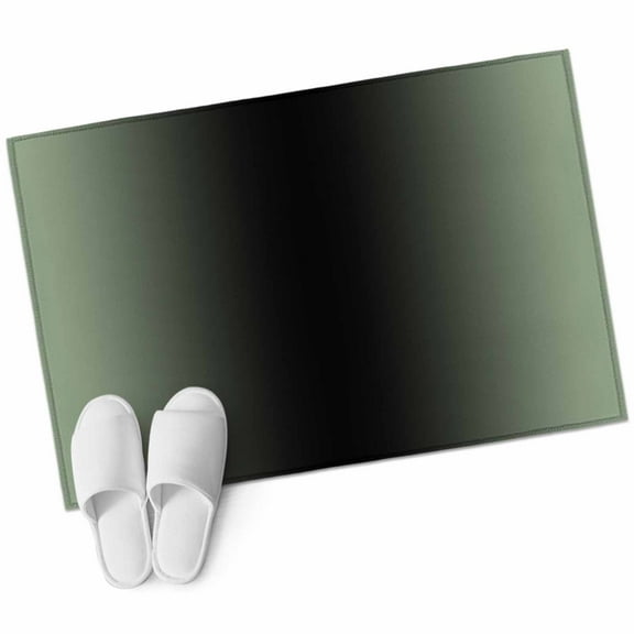 Sage Green Black Ombre Bathroom Mat 2x3 FT, Non Slip Small Kitchen Mat, Gradient Contemporary Abstract Art Washable Soft Backed Front Door Throw Rug Indoor Outdoor Doormat for Entryway Sink