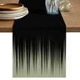 thumbnail image 1 of Sage Green Black Ombre Cotton Linen Table Runner for Dining Kitchen, Modern Abstract Striped Gradient Wedding Outdoor Party Tablerunners, Dresser Scarf Coffee Tablecloth Runners 13x108 Inches, 1 of 9